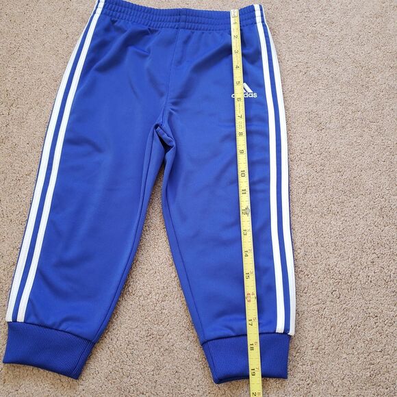 Adidas Classic Full Zip Toddler Boys 24M Royal Blue 3 Stripe Sweatsuit Tracksuit - Picture 9 of 10